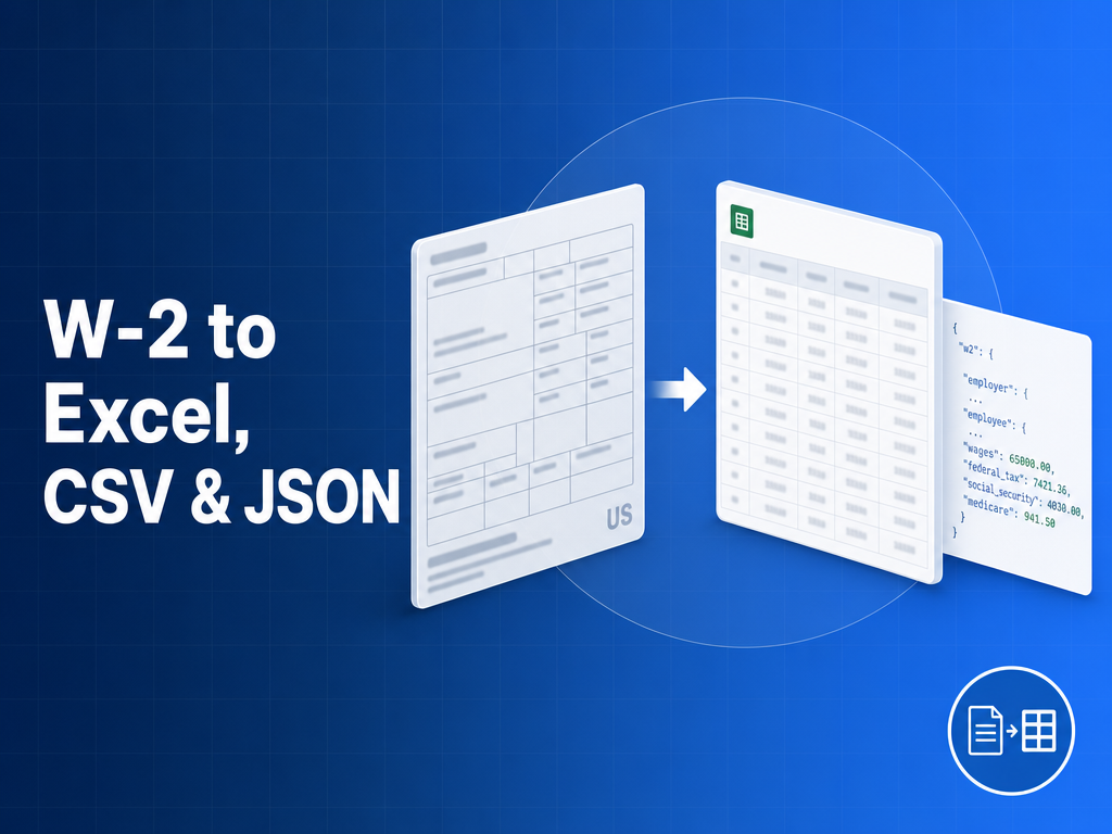 W-2 to Excel, CSV, and JSON: How to Extract and Convert W-2 Data